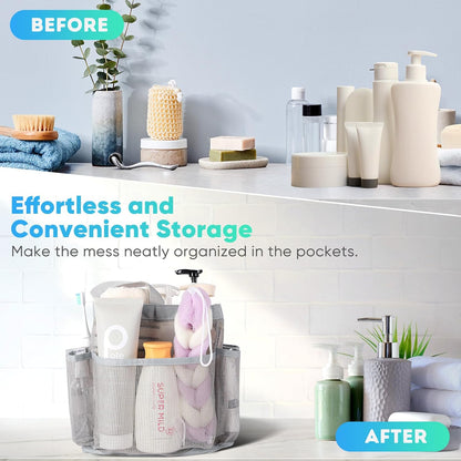 EUDELE Mesh Shower Caddy Portable for College Dorm Room Essentials, Shower Caddy Dorm with 8-Pocket Large Capacity for Beach, Swimming, Gym, Travel essentials