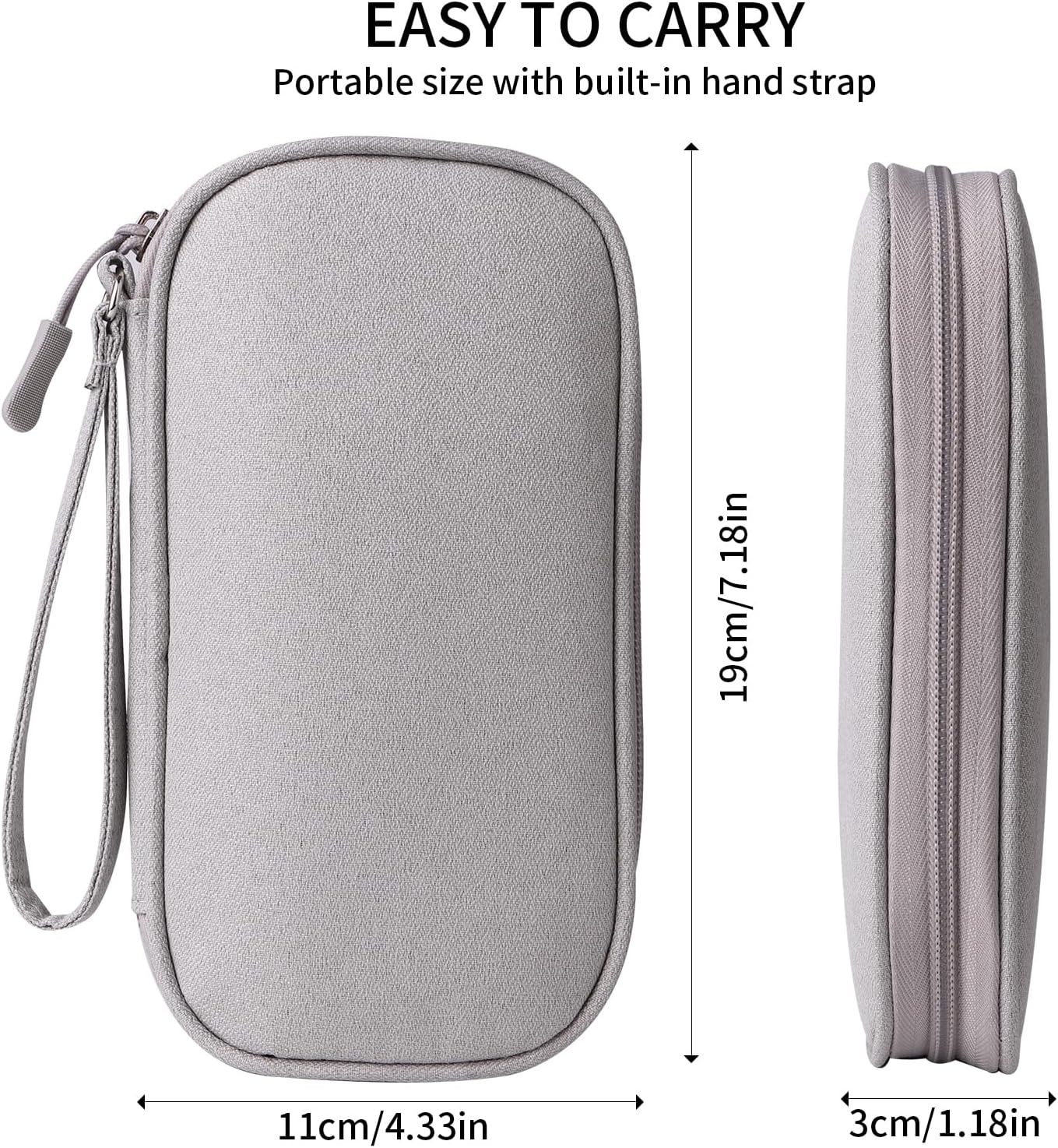 Universal Cable Organizer - Electronics Accessories Bag for Charger, Phone, Memory Cards & Travel Gadgets (Black)