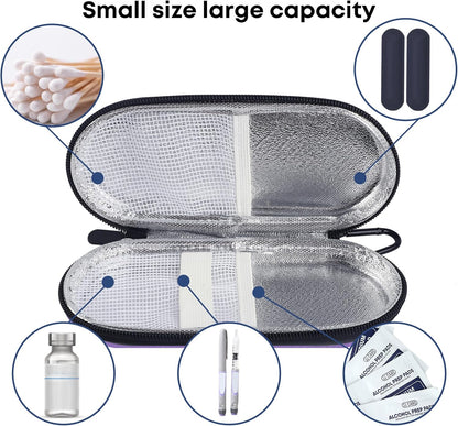 MOSLA Insulin Cooler Travel Case with 2 Reusable Ice Packs for Insulin Pen Portable Medical Cooler Bag for Diabetes and Other Diabetic Supplies for The Daily Life and Trip
