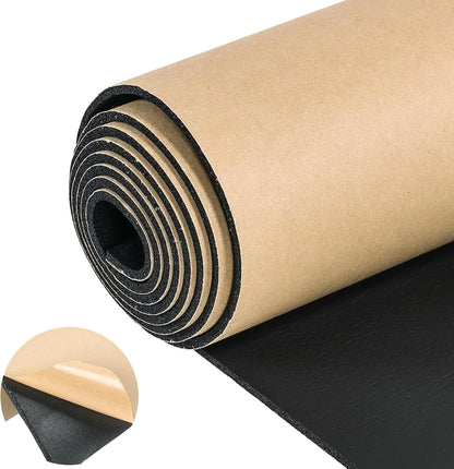 Sponge Neoprene Foam Rubber Sheet with Adhesive, 1/4" T x 12" W x 54" L, 4.5 Sqft for DIY Padding, Gaskets, Weatherproofing, Soundproofing, Vibration Dampening, Sponge Neoprene Foam Rubber Sheet