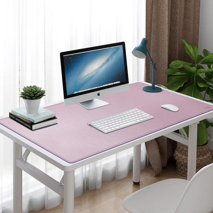 Vyaaa PU Leather & Cork Desk Mat, 39.4"x15.7" Dual Sided Computer Desk mat, Waterproof Large Mouse Pad, Non-Slip Office Desk pad, Office Desk Protector for Work/Gaming/Home (Black)