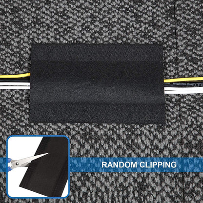 WILLBOND Carpet Cord Cover Cable Protector Floor Cover Cable Protector Management Only for Commercial Office Carpet(19.69 ft,Black)
