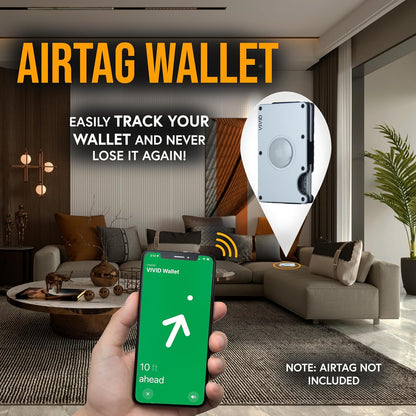 VIVID Carbon Fiber AirTag Wallet for Men - Slim, Modern, RFID Blocking, Scratch Resistant, Credit Card AirTag Holder, Easy Access Cards, Money Clip, Mens Wallet (Carbon Fiber)