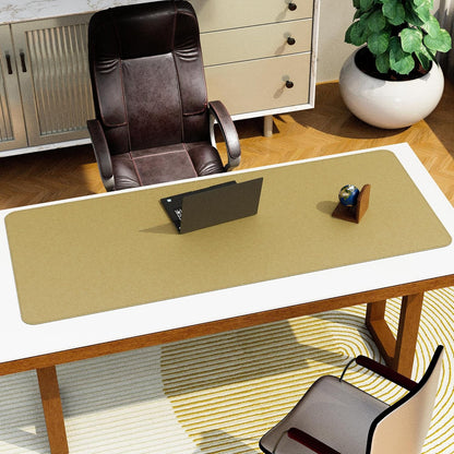 Chihein 2XL 35" x 16" Cork & PU Leather Desk Mat, Dual Sided Desk Pad Protector, Waterproof Writing Blotter for Gaming, Office, Home (Black)