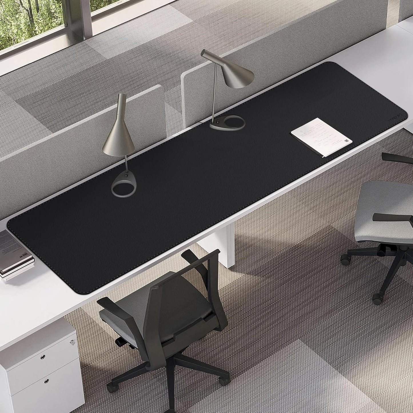 Mydours 40" x 20" Extra Large Desk Mat, PU Leather & Cork Desk Pad, Large XXL Desk Mouse Pad for Workstation, Office, Home, Computer Desk Mat with Keyboard & Mouse (Black)