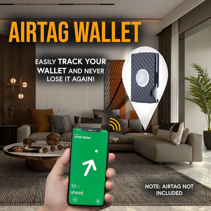 VIVID Carbon Fiber AirTag Wallet for Men - Slim, Modern, RFID Blocking, Scratch Resistant, Credit Card AirTag Holder, Easy Access Cards, Money Clip, Mens Wallet (Carbon Fiber)