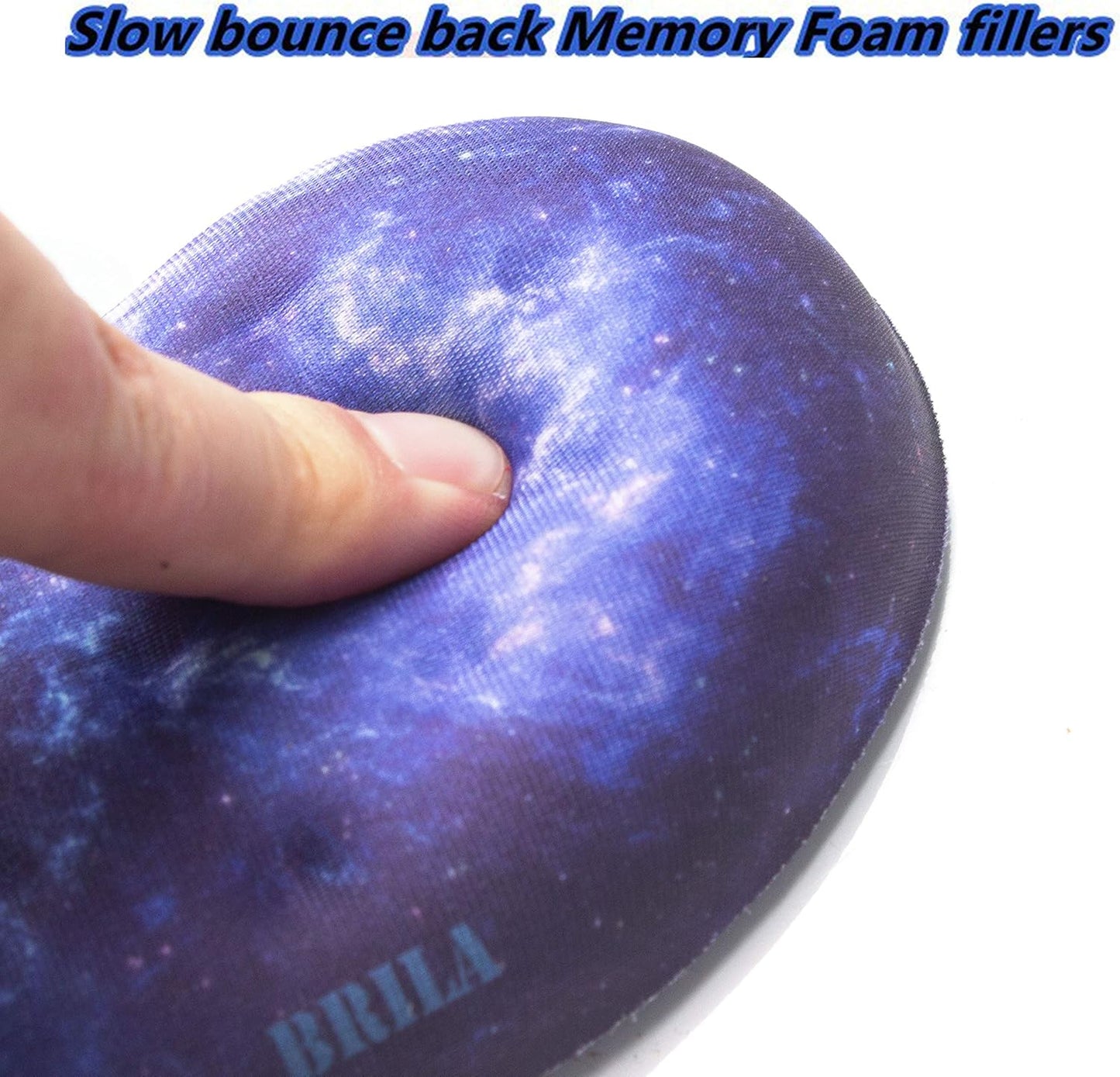 BRILA Ergonomic Memory Foam Mouse Wrist Rest Support Pad Cushion for Computer, Laptop, Office Work, PC Gaming - Massage Holes Design - Wrist Pain Relief (Black Mouse Wrist Rest)