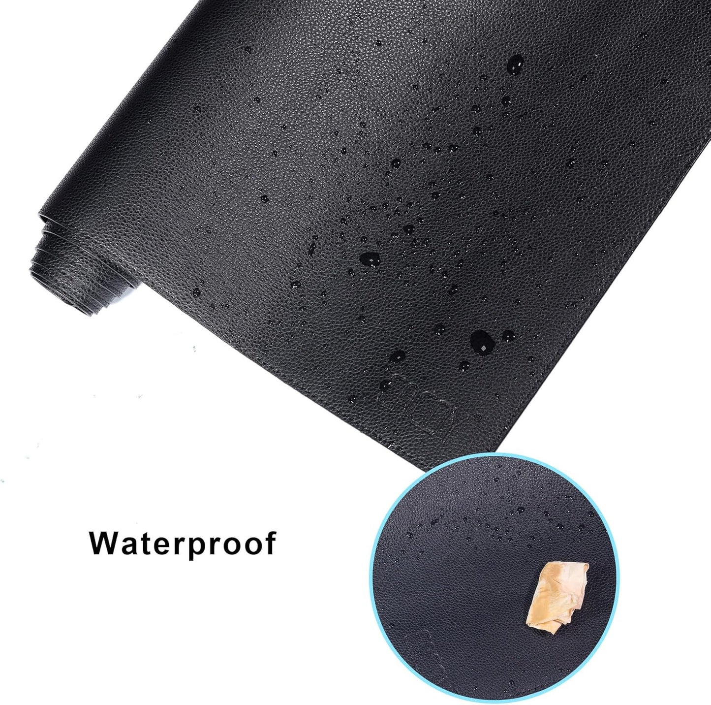 Cacoy 36" x 20" Leather Desk Mat for Home Office, Extra Large PU Leather Desk Pad Blotters, Waterproof Computer Keyboard Mat, Extended Gaming Mouse Pad, Desk Protector for Desktop and PC Laptop, Black