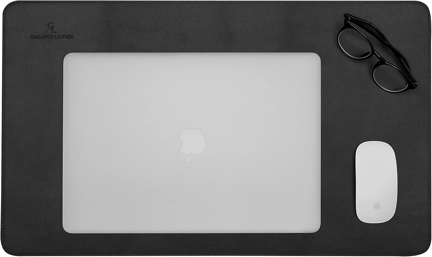 Gallaway Leather Desk Mat, Office Writing Desk Pad, Large 36" x 17" Dark Brown, for Top of Desks, Gift Ready Elegant Computer Desk Cover Protector PU Leather