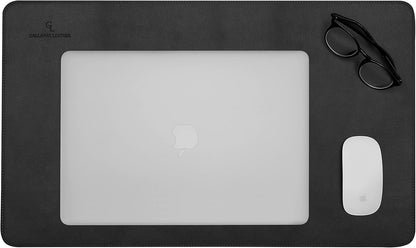 Gallaway Leather Desk Mat, Office Writing Desk Pad, Large 36" x 17" Dark Brown, for Top of Desks, Gift Ready Elegant Computer Desk Cover Protector PU Leather