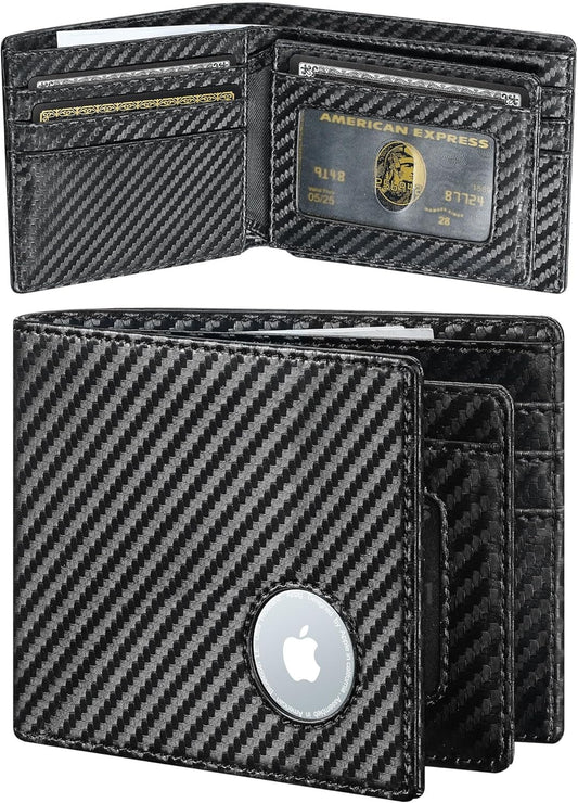 furid Airtag Wallet Men Slim: Men's Air Tag Wallets with Airtag Holder - Minimalist RFID Front Pocket Card Holder Gift for Man Husband at Anniversay Brithday