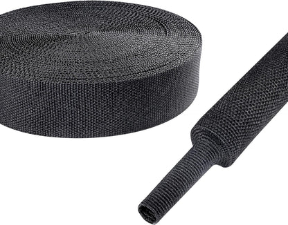Braided Sleeving Heat Shrinkable Fabric 2:1 Ratio- Abrasion Protection Flexibility Wiring Harness Cable Sheath (3/8" ID, 16ft) - Colors B