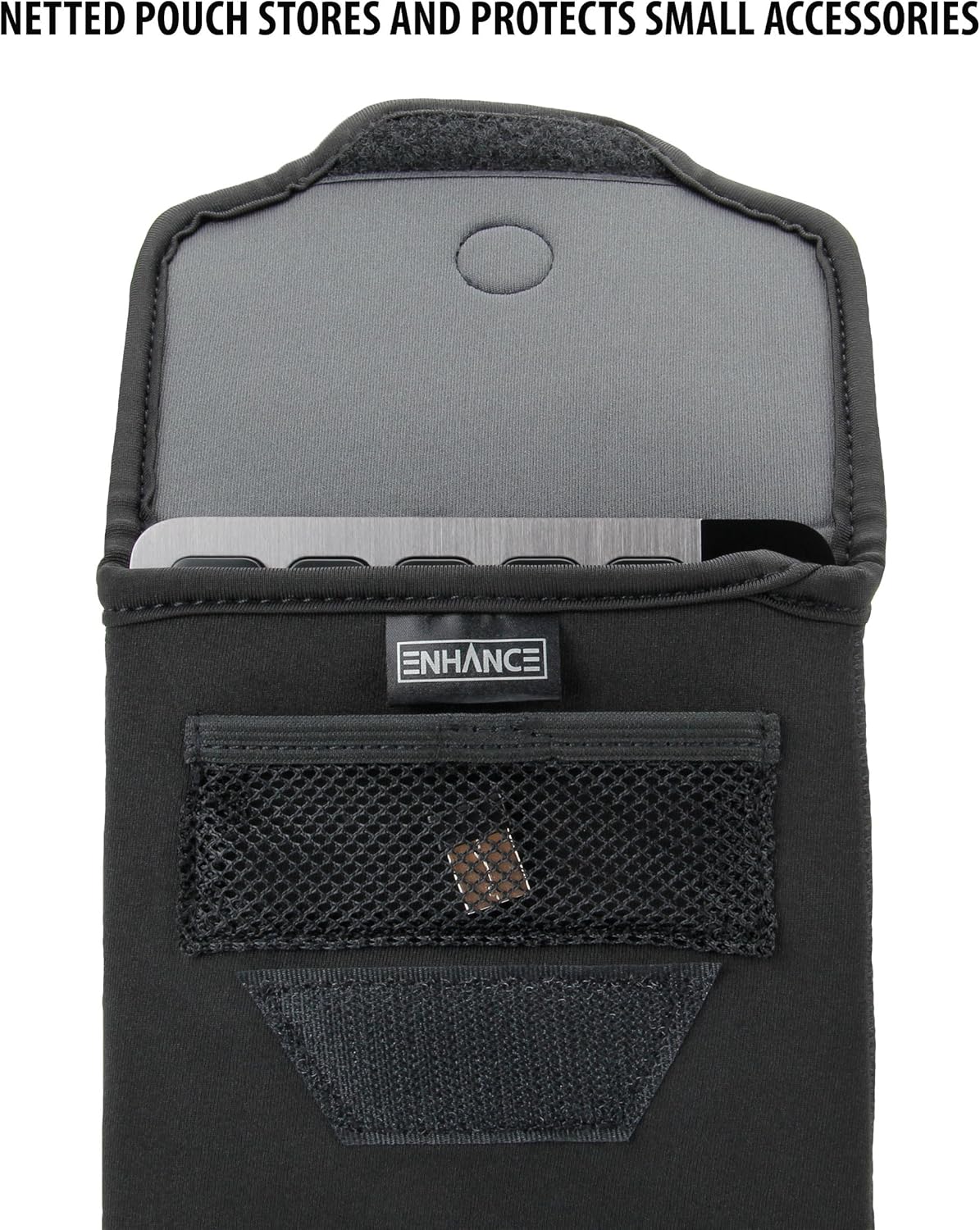ENHANCE Keyboard Sleeve Travel Case for TKL Tenkeyless Compact Tournament eSports Gaming Keyboards (up to 15 Inches) - Rugged Neoprene Construction , Zipper Mouse Storage and Cable Storage Pouch