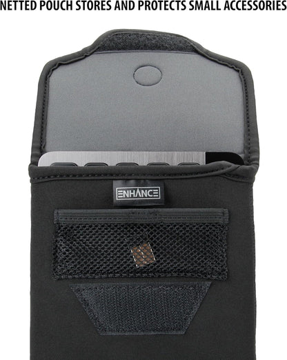 ENHANCE Keyboard Sleeve Travel Case for TKL Tenkeyless Compact Tournament eSports Gaming Keyboards (up to 15 Inches) - Rugged Neoprene Construction , Zipper Mouse Storage and Cable Storage Pouch