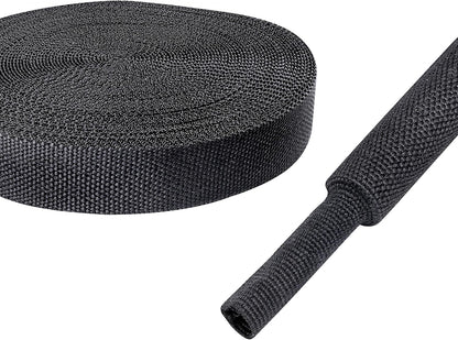 Braided Sleeving Heat Shrinkable Fabric 2:1 Ratio- Abrasion Protection Flexibility Wiring Harness Cable Sheath (3/8" ID, 16ft) - Colors B