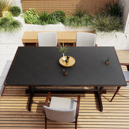 Vyaaa PU Leather & Cork Desk Mat, 39.4"x15.7" Dual Sided Computer Desk mat, Waterproof Large Mouse Pad, Non-Slip Office Desk pad, Office Desk Protector for Work/Gaming/Home (Black)