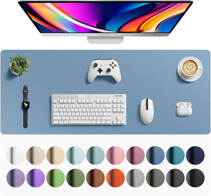 Aothia Leather Desk Pad Protector, Mouse Pad, Office Desk Mat, Non-Slip PU Leather Desk Blotter, Laptop Desk Pad, Waterproof Desk Writing Pad for Office and Home (Brown,23.6" x 13.7") - Colors B