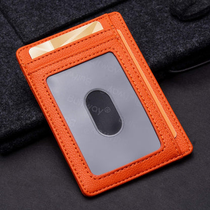 Buffway Slim Minimalist Front Pocket RFID Blocking Leather Wallets for Men and Women - Carbon Fiber Black - Colors A