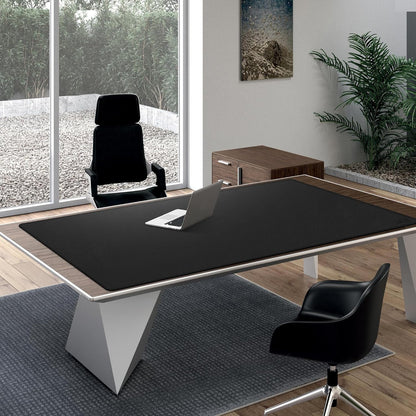 Cacoy 36" x 20" Leather Desk Mat for Home Office, Extra Large PU Leather Desk Pad Blotters, Waterproof Computer Keyboard Mat, Extended Gaming Mouse Pad, Desk Protector for Desktop and PC Laptop, Black