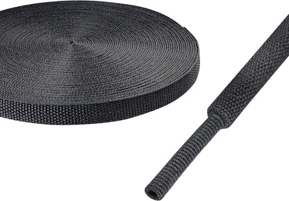 Braided Sleeving Heat Shrinkable Fabric 2:1 Ratio- Abrasion Protection Flexibility Wiring Harness Cable Sheath (3/8" ID, 16ft) - Colors A