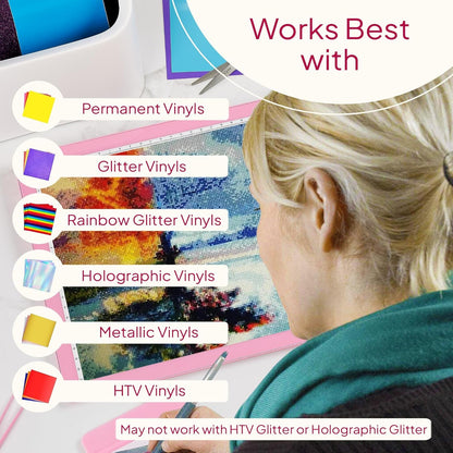 iVyne Rechargeable A4 Light Pad for Tracing & Weeding - LED Light Board for Weeding Vinyl - for Cricut Vinyl Weeding Tools - Ultra-Thin & Portable - Perfect for Artists & Crafters - Pink