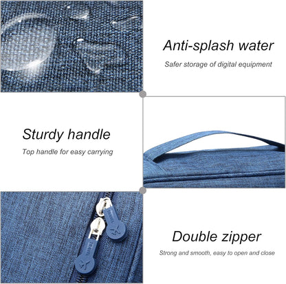 SELLYFELLY Electronic Bag Travel Cable Accessories Bag Waterproof Double Layer Electronics Organizer Portable Storage Case for Cable, Cord, Charger, Phone, Adapter, Power Bank, Kindle, Hard Drives