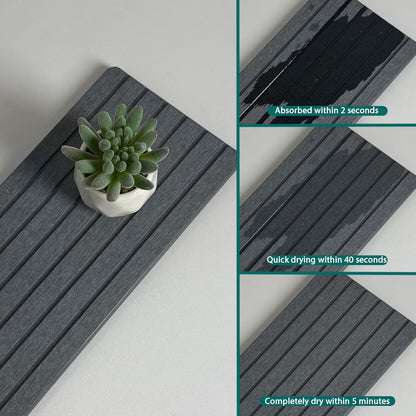 NiuYichee 2 PCS Water Absorbent diatomite Coasters, 8.3" x 4" Water Absorbing Stone Tray for Sink, Stone Drying mat for Kitchen Counter, Stone soap Tray Used for Hand Soaps & toiletries & Plants