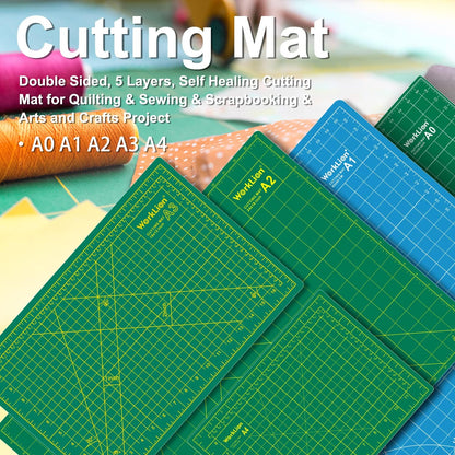 Worklion Self Healing Cutting Mat for Craft-Thickened 18inch x 12inch fabric sewing mat for quilting,rotary cutting, nonslip