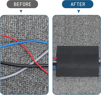 WILLBOND Carpet Cord Cover Cable Protector Floor Cover Cable Protector Management Only for Commercial Office Carpet(19.69 ft,Black)