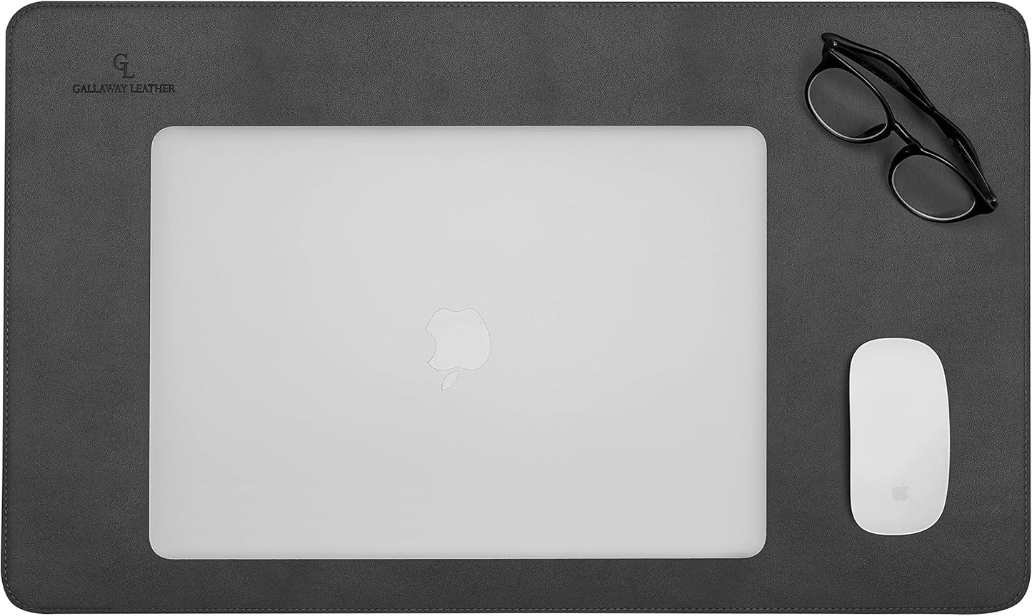 Gallaway Leather Desk Mat, Office Writing Desk Pad, Large 36" x 17" Dark Brown, for Top of Desks, Gift Ready Elegant Computer Desk Cover Protector PU Leather