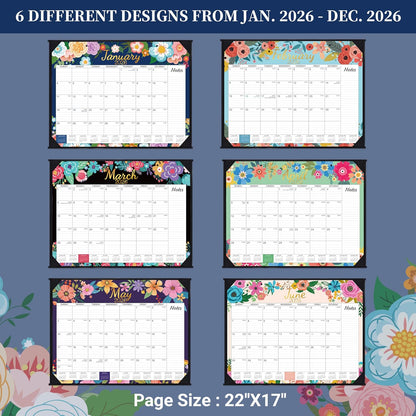 2026-2027 Desk Calendar - Large Desk Calendar 2026-2027, JUL 2026 - DEC 2027, 22" x 17", 18 Months Calendar Large, Desk/Wall Calendar 2-IN-1 with Corner Protectors, Desk Pad, To-Do List & Notes - Blue