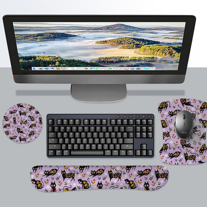 RICHEN Keyboard Wrist Rest Pad and Mouse Wrist Rest Support Mouse Pad Set,Sturdy & Comfortable & Lightweight for Easy Typing & Pain Relief-Ergonomic Support (Brown)