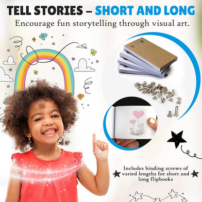 Flip Book Kit with LED Light Pad. Includes 240 Sheets Flip Book Paper with Screws for Drawing and Tracing. Animation Paper/Blank Flip Books for A5 Flipbook Kit for Kids 9-12 6-8. LED Light Box
