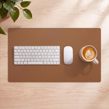 AFIING Large Desk Mat 47" x 17", Dual-Sided Natural Cork & PU Leather Desk Pad, Non-Slip Waterproof Mouse Pad for Office, Home & Gaming, Black