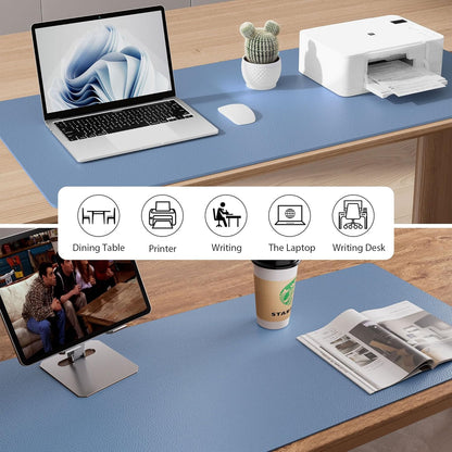 Aothia Leather Desk Pad Protector, Mouse Pad, Office Desk Mat, Non-Slip PU Leather Desk Blotter, Laptop Desk Pad, Waterproof Desk Writing Pad for Office and Home (Brown,23.6" x 13.7") - Colors B