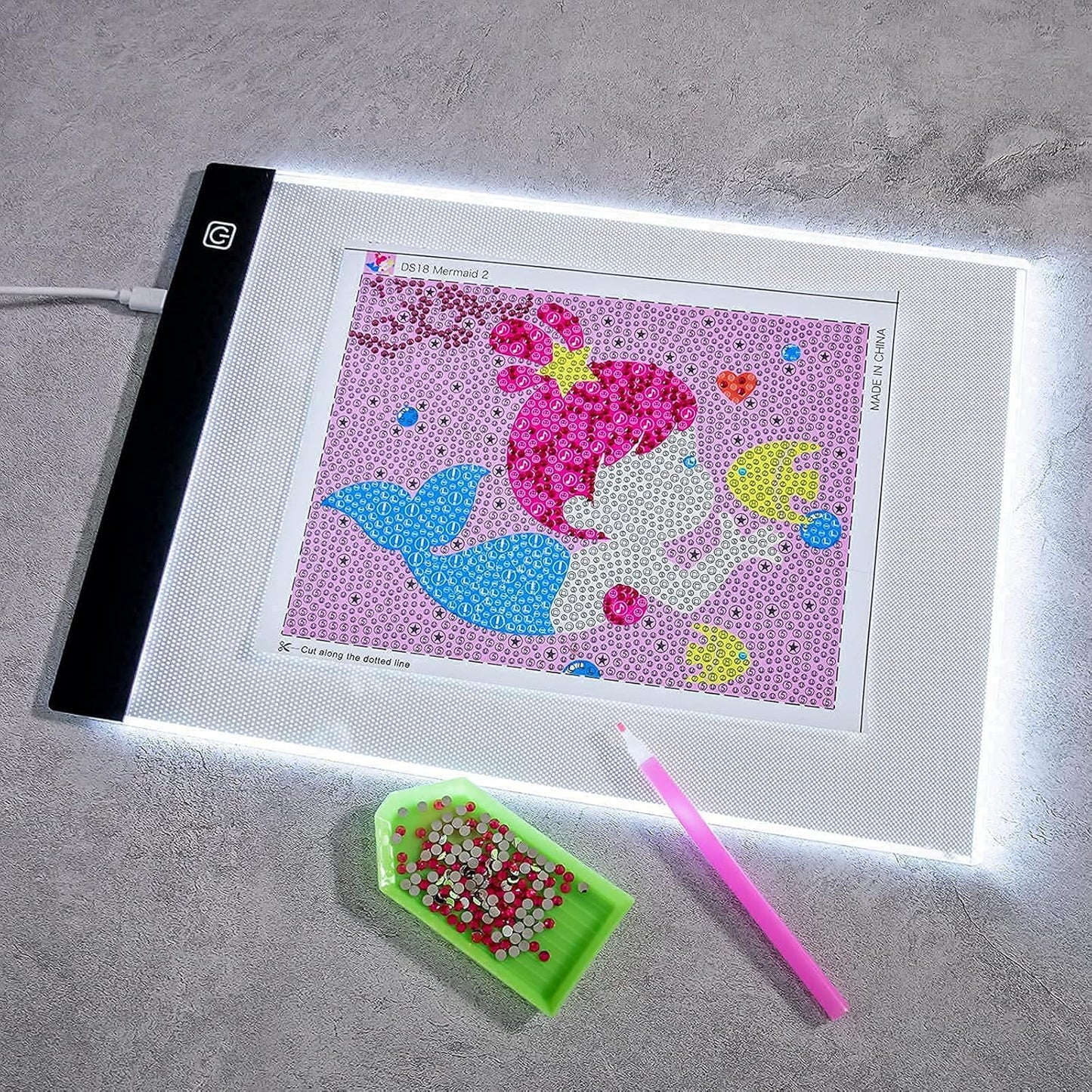 Mini A5 LED Light Box for Drawing and Tracing,A5 Diamond Art Painting Light Board,LED Copy Board Tracing Box,Light Pad