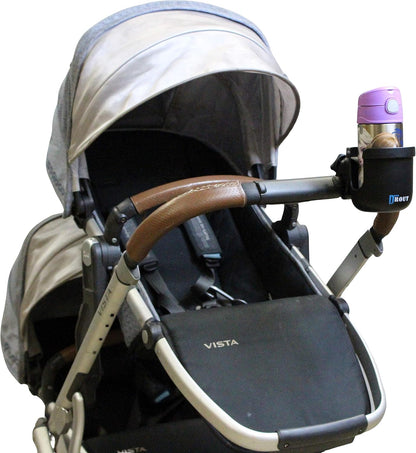 W4W Universal Stroller Cup Holder – Mega Strength Adjustable Clamp fits on Any Bike, Walker, Wheel Chair, Car – Large Adjustable Drink Holder fits Any Size Cup, Water Bottle, Can etc.