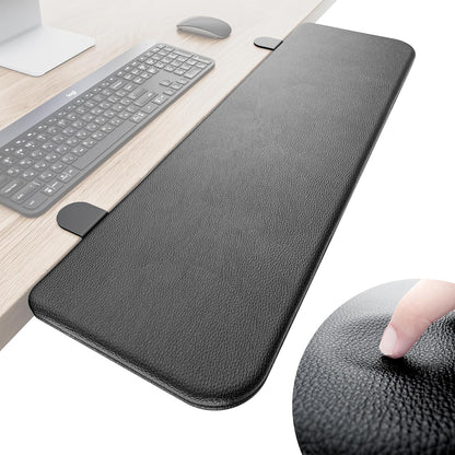 NODOCA Arm Rest for Desk, Ergonomics Wrist Rest, Desk Extender, Soft Sponge Built-in, Comfortable Arm Support for Desk, Wrapped in Eco-Friendly Leather, Foldable Elbow Rest for Desk(2, Black, 8.9'')