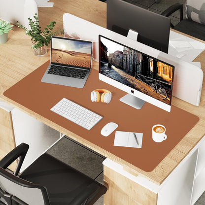 AFIING Large Desk Mat 47" x 17", Dual-Sided Natural Cork & PU Leather Desk Pad, Non-Slip Waterproof Mouse Pad for Office, Home & Gaming, Black