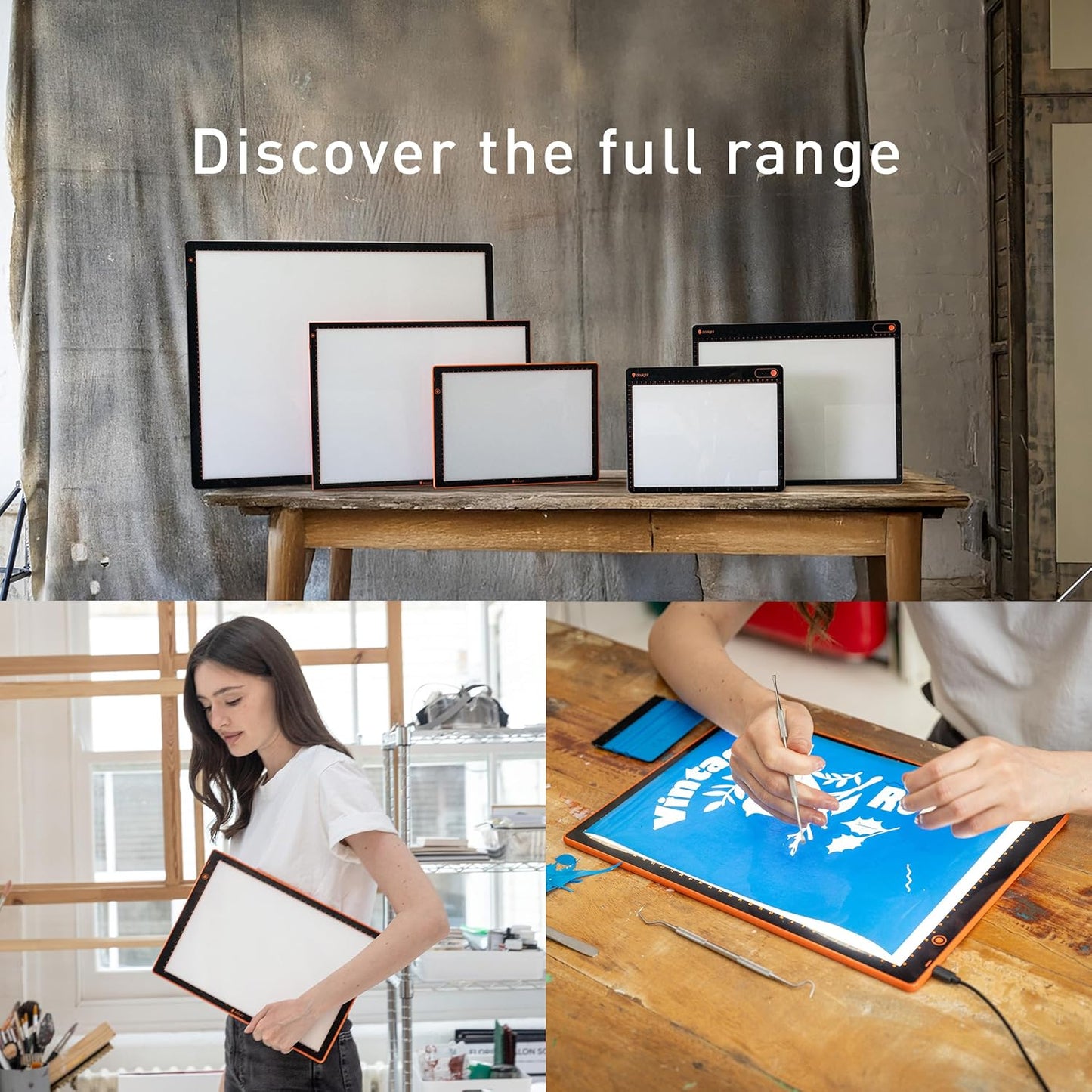Daylight Wafer 3 Light Pad (A2+) Dimmable with Memory Function, Perfect for Tracing, Sketching, Scrapbooking and Other Craft Projects,18X23.5 inches, Black