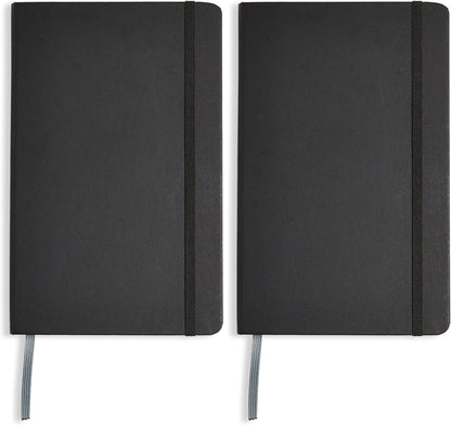 Amazon Basics Classic Grid Notebook for Writing and Note Taking, Hardcover, Graph Ruled, 240 Pages, 5" x 8.25", Black