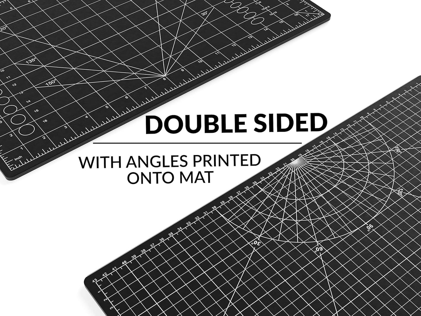 XNM Premium Self Healing Cutting Mat - 18 Inches by 24 inches - A2, 3 Layer Quality PVC Construction - Dual Sided, Imperial and Metric Grid Lines - Perfect for Cutting, Sewing, and Crafts