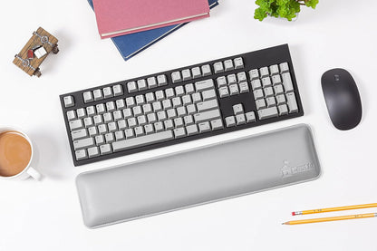 Bailey Compact by Castle - Wrist Rest for Keyboards with Around 61 Keys - Leather Ergonomic Computer Extra Firm Keyboard Wrist Support for Typists, Gaming, Heavy Office Use (Stone, Compact Size)