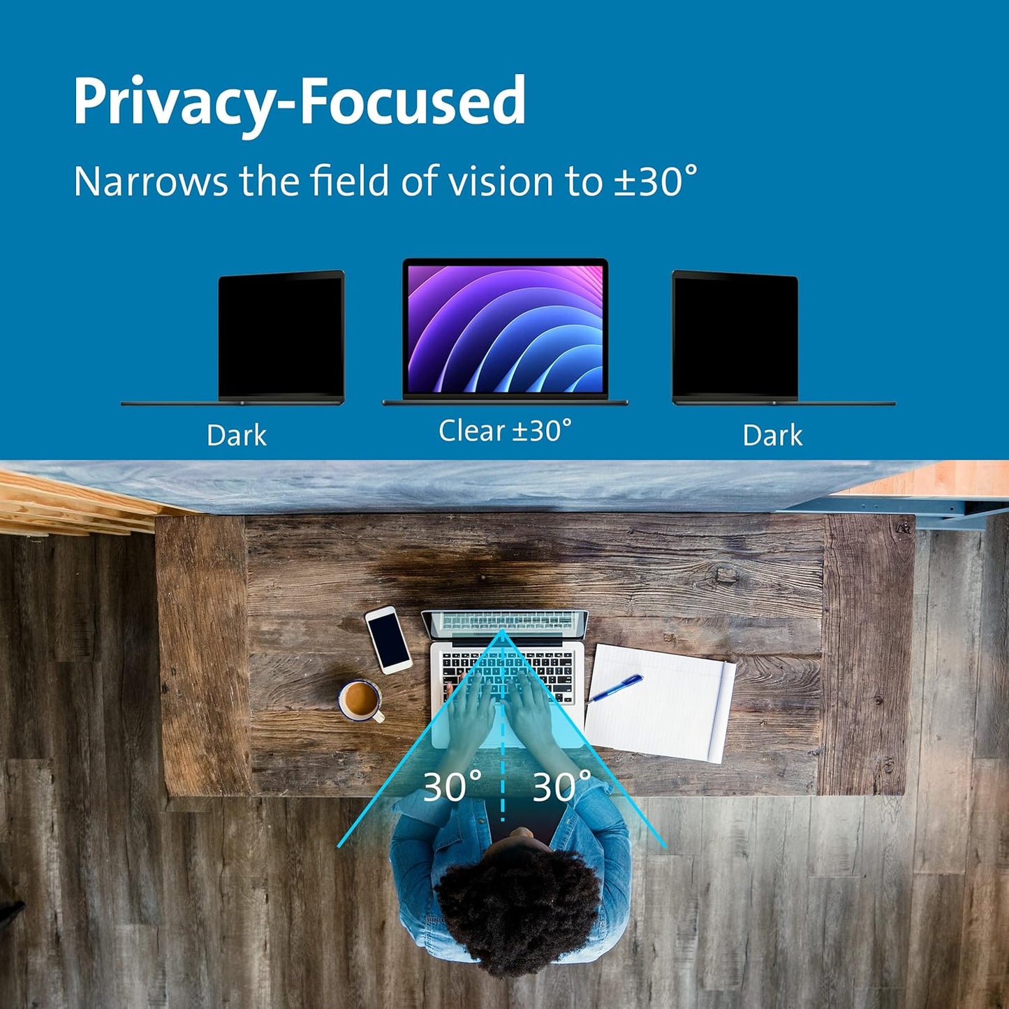 Kensington MagPro™ Magnetic Laptop Privacy Screen 14 inch, Removable 16:9 Laptop Privacy Filter, Anti-Glare, Blue Ray Reduction, Dell Latitude 5420, HP Elitebook 840 G6-G8, Lenovo, Asus (K58352WW)