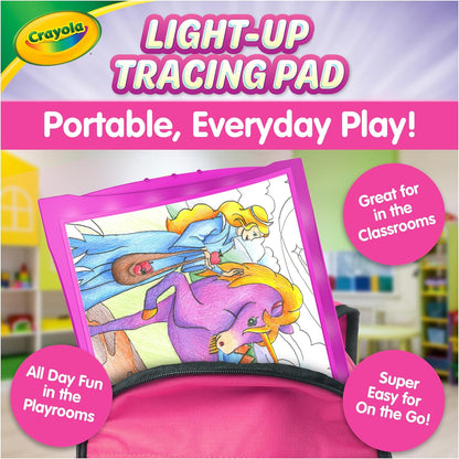 Crayola Light Up Tracing Pad Pink, Best Birthday Gifts for Girls & Boys, 6, 7, 8 Year Olds, Kids Toys, Light Box Art Kit for Kids [Amazon Exclusive]