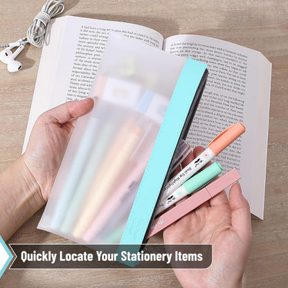 Mr. Pen- Clear Pencil Pouch, 8.50"x4.25", 3 Pack, Durable TPU Material, Medium Water-Resistant Pencil Bags with Smooth Zipper, Multipurpose Clear Pouch for Stationery, School, Office, Travel Supplies
