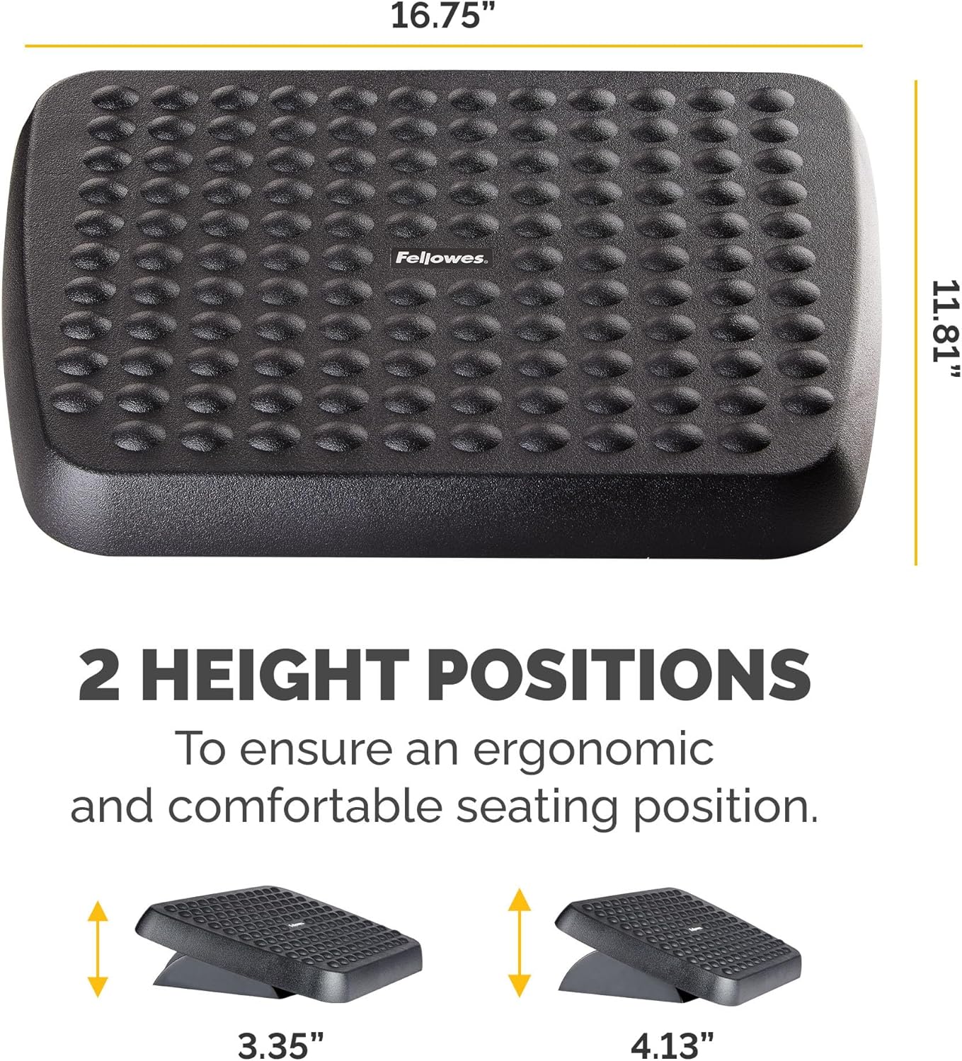 Fellowes 48121 Standard Foot Rest, Graphite