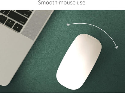 RENMTURE Dual-Sided Mouse Pad, Natural Cork & PU Leather Large Desk Pad for Office and Home Work, Desk Protector Non-Slip, Waterproof, Easy Clean (Olive Green, 32"x16")
