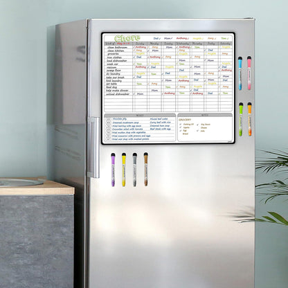 JJPRO Magnetic Dry Erase Chore Chart for Adults:Large Whiteboard16 x19-Chore Chart,Calendar,Meal Board Notes All-in-One,Behavior Chart,Teenagers,White