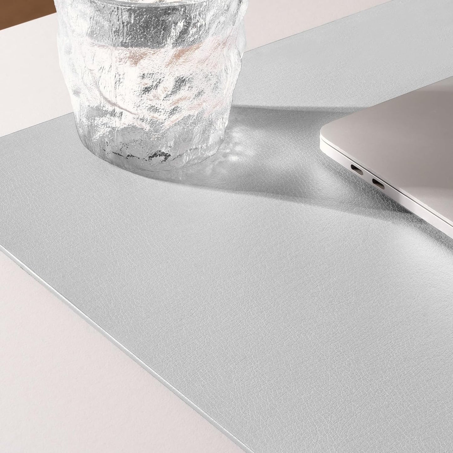 Nekmit Leather Desk Blotter Pad 17 x 12 Inches, Flat, Non-Slip, Waterproof, Black